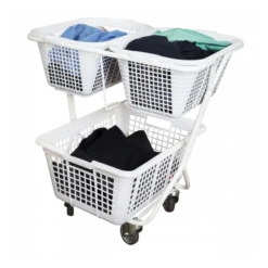 Corbeille à Linge Petit Modèle 60 L - Blanc -Outils De Stockage corbeille a linge petit modele 60 l blanc 2