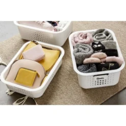 Corbeille En Plastique Recyclé Pour Salle De Bain 10 Litres -Outils De Stockage corbeille de rangement 10 l en plastique recycle smarstore 4