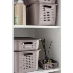 Corbeille En Plastique Recyclé Pour Salle De Bain 13 Litres -Outils De Stockage corbeille de rangement 13 l en plastique recycle smartstore 2