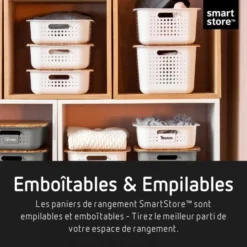 Corbeille En Plastique Recyclé Pour Salle De Bain 6 Litres -Outils De Stockage corbeille de rangement en plastique recycle 6 l smarstore 3