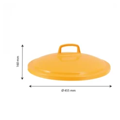 Outils De Stockage -Outils De Stockage couvercle avec poignee pour conteneur alimentaire rond haccp 50 l jaune 1