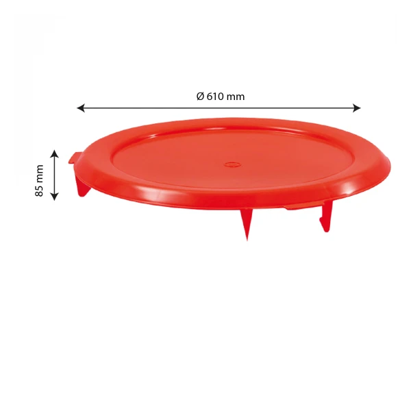 Couvercle Plat Pour Conteneur Alimentaire HACCP 75 L - Rouge 2 Couvercle Plat Pour Conteneur Alimentaire HACCP 75 L - Rouge – Image 2