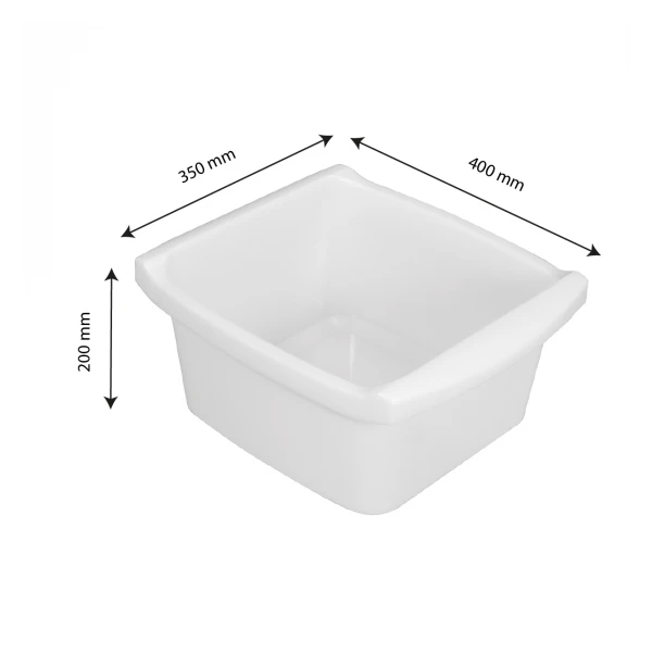 Cuvette Rectangulaire Profonde 16 L - Blanc 2 Cuvette Rectangulaire Profonde 16 L - Blanc – Image 2
