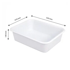 Cuvette Rectangulaire Profonde 20 L - Blanc -Outils De Stockage cuvette rectangulaire profonde 20 l blanc 2