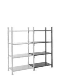 Rayonnage Charges Lourdes Kit Suivant 4 étagères En Tôle 2000x1260x700 Mm Fliplus