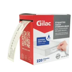 Etiquettes De Traçabilité Alimentaires HACCP Hydrosolubles - Rouleau De 220