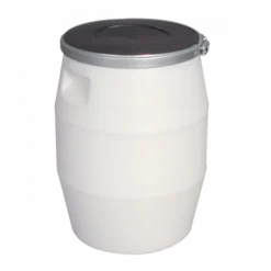 Fût 50 L + Genouillère Métal + Couvercle - Blanc