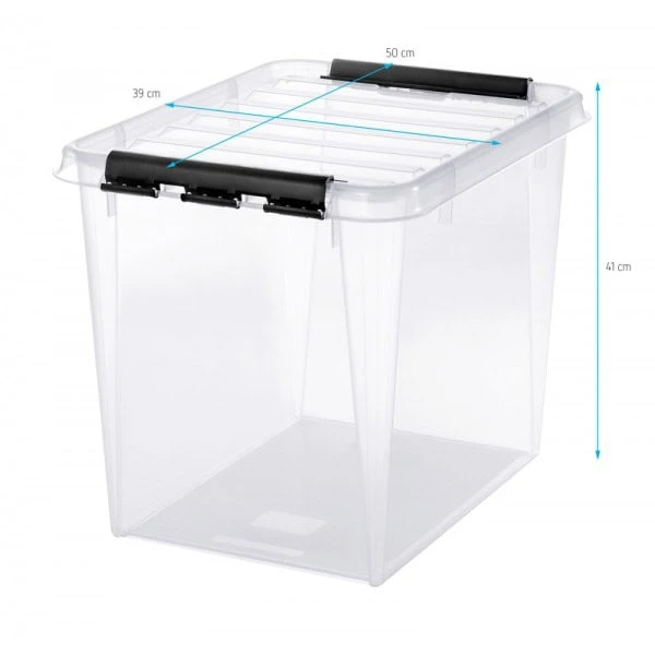 Grande Boîte De Rangement Grise Transparente 52 Litres 2 Grande Boîte De Rangement Grise Transparente 52 Litres – Image 2