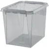 Grande Boîte De Rangement Grise Transparente 52 Litres