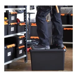 Grande Caisse Professionnelle Solide Avec Couvercle 50 Litres -Outils De Stockage grande boite de rangement noire incassable 50 l smartstore 5