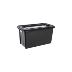 Grande Boîte Noire En Plastique Recyclé 70 Litres -Outils De Stockage grande boite de rangement plastique recycle 70 l noire probox plast team 3