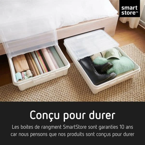 Boîte De Rangement Sous Lit à Roulettes 60 Litres 5 Boîte De Rangement Sous Lit à Roulettes 60 Litres – Image 5