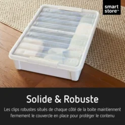 Boîte De Rangement Sous Lit à Roulettes 60 Litres 11 Boîte De Rangement Sous Lit à Roulettes 60 Litres -Outils De Stockage grande boite de rangement sous lit 5