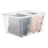 Grande Malle En Plastique Transparente Pour Vêtements 134 Litres Basic Box