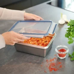 Grande Boîte Inox Alimentaire 2 Litres Clip&Close Emsa -Outils De Stockage grande boite inox alimentaire 2 litres 2