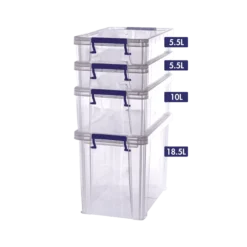 Fellowes Lot De 4 Boîtes De Rangement Professionnelles 2 X 5,5 L / 1 X 10 L / 1 X 18,5 L