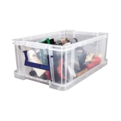 Fellowes Lot De 4 Boîtes De Rangement Transparentes A4 10 Litres -Outils De Stockage lot de 4 boites de rangement transparentes a4 10 l prostore fellowes 2