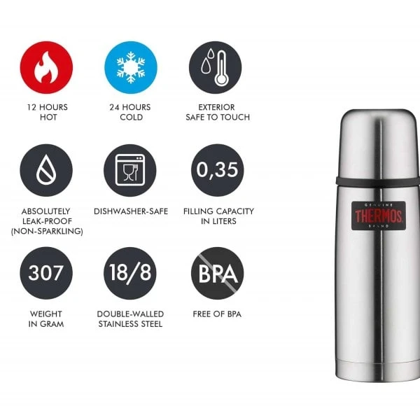 Petite Bouteille Isotherme 350 Ml Light & Compact Argent Thermos 3 Petite Bouteille Isotherme 350 Ml Light & Compact Argent Thermos – Image 3