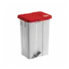 Poubelle à Pédale 50 L - Couvercle Rouge