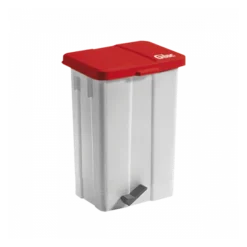 Poubelle à Pédale 50 L - Couvercle Rouge