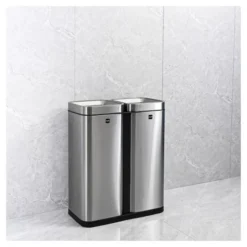 Poubelle De Tri Sélectif En Inox "the Twin Bin" 2 X 30 Litres -Outils De Stockage poubelle de tri selectif en inox the twin bin 2 x 30 litres 3