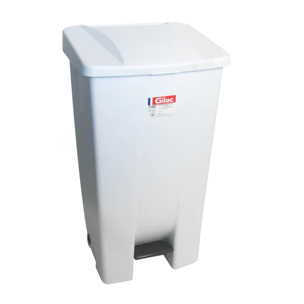 Poubelle éco à Pédale 120 L - Couvercle Blanc 1 Poubelle éco à Pédale 120 L - Couvercle Blanc