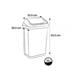 Keeeper Poubelle En Plastique à Couvercle Basculant 25 Litres -Outils De Stockage poubelle en plastique a couvercle basculant 25 litres 3