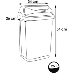 Keeeper Poubelle Plastique à Couvercle Coulissant 25 Litres 7 Keeeper Poubelle Plastique à Couvercle Coulissant 25 Litres -Outils De Stockage poubelle plastique a couvercle coulissant 25 litres 3