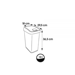 Keeeper Poubelle Rectangulaire à Couvercle Basculant 10 Litres -Outils De Stockage poubelle rectangulaire a couvercle basculant 10 litres 4