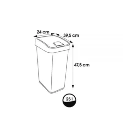 Keeeper Poubelle Rectangulaire à Couvercle Basculant 25 Litres -Outils De Stockage poubelle rectangulaire a couvercle basculant 25 litres 4