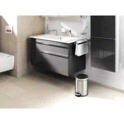 Durable Poubelle Ronde à Pédale En Acier Inoxydable 5 Litres 7 Durable Poubelle Ronde à Pédale En Acier Inoxydable 5 Litres -Outils De Stockage poubelle ronde a pedale en acier inoxydable 5 litres 3