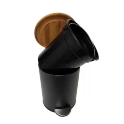 Poubelle Salle De Bain à Pédale Bambou 3 Litres 5 Poubelle Salle De Bain à Pédale Bambou 3 Litres -Outils De Stockage poubelle salle de bain a pedale bambou 3 litres 2