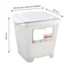 Seau Carré 12 L + Couvercle étanche - Blanc -Outils De Stockage seau carre 12 l couvercle etanche blanc 2