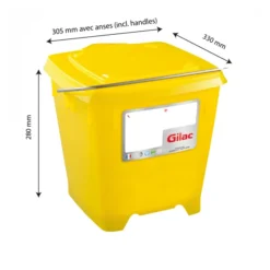 Seau Carré 12 L + Couvercle étanche - Jaune -Outils De Stockage seau carre 12 l couvercle etanche jaune 2