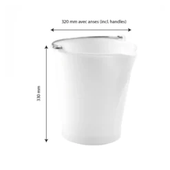 Seau Rond 12 L Anse Inox Avec Bec Verseur - Blanc -Outils De Stockage seau rond 12 l anse inox avec bec verseur blanc 2
