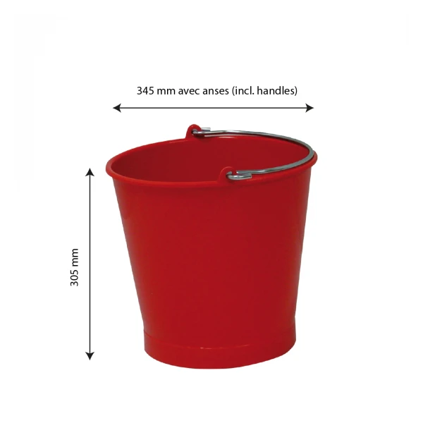 Seau Rond 13 L Anse Inox - Rouge 2 Seau Rond 13 L Anse Inox - Rouge – Image 2