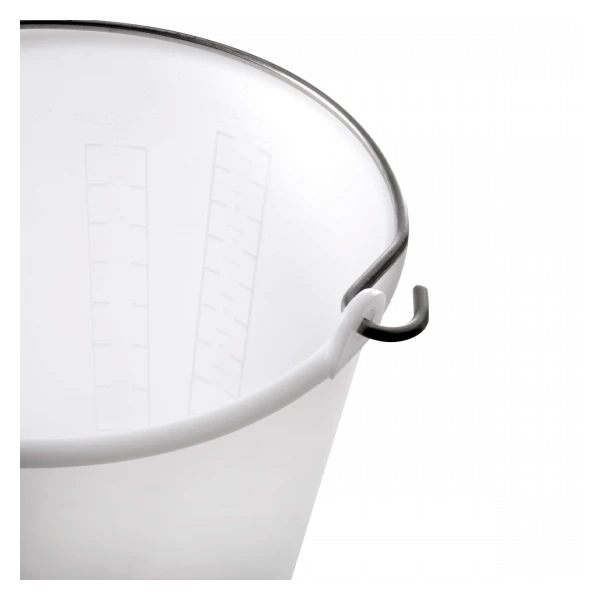 Seau Rond 14 L Gradué Avec Anse Inox - Blanc 2 Seau Rond 14 L Gradué Avec Anse Inox - Blanc – Image 2