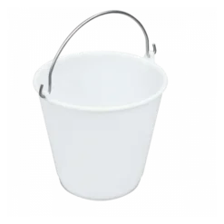 Seau Rond 14 L Gradué Avec Anse Inox - Blanc