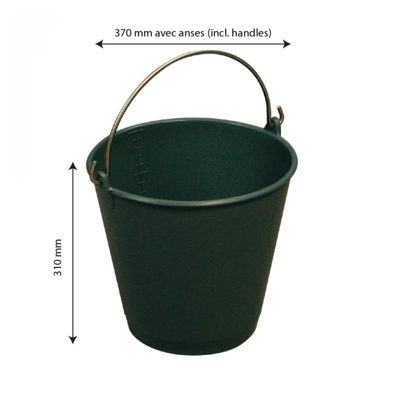 Seau Rond 14 L Gradué Avec Anse Inox - Gris 2 Seau Rond 14 L Gradué Avec Anse Inox - Gris – Image 2