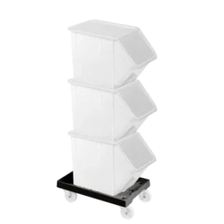 Socle Rouleur 4 Roues Pivotantes - Chape Acier - Noir -Outils De Stockage socle rouleur 4 roues pivotantes chape acier noir 2