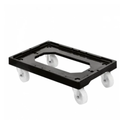 Socle Rouleur 4 Roues Pivotantes - Chape Acier - Noir