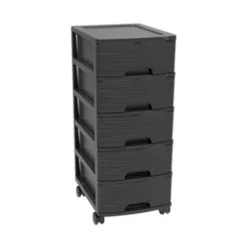 EDA Tour De Rangement à Roulettes Moderne 5 Tiroirs A4