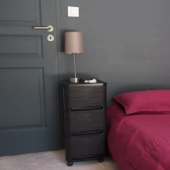 EDA Tour De Rangement En Plastique Moderne 3 Tiroirs -Outils De Stockage tour de rangement en plastique moderne 3 tiroirs 4