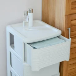 EDA Tour De Rangement En Plastique Moderne 3 Tiroirs -Outils De Stockage tour de rangement en plastique moderne 3 tiroirs 6